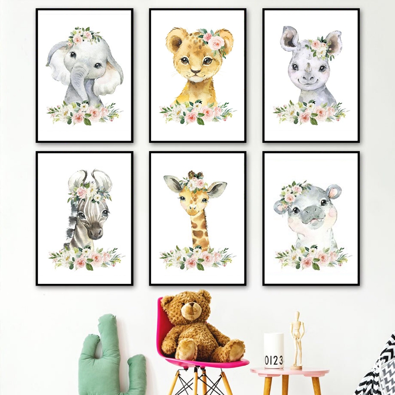 Baby Nursery Animal Pictures - Stampe su tela con animali della