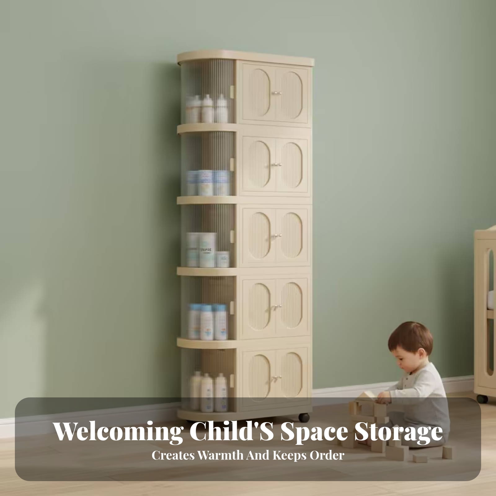 Baby Nursery Shelf - Armadio per Bambini a 5 Ripiani,