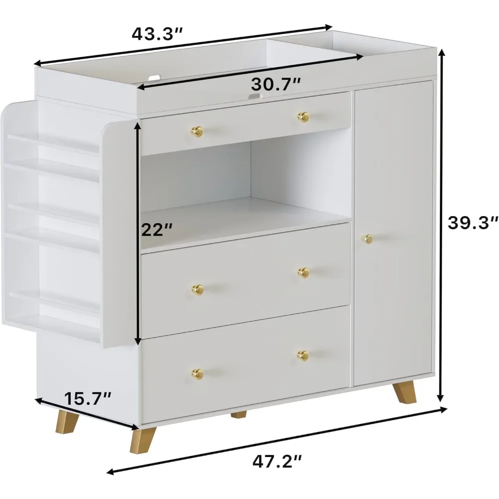 Baby Nursery Dresser Changing Table - Comò per la cameretta, fasciatoio per