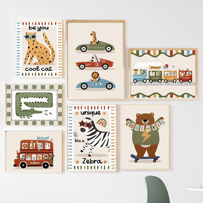 Baby Nursery Animal Pictures - Divertenti Quadri su Tela con Animali