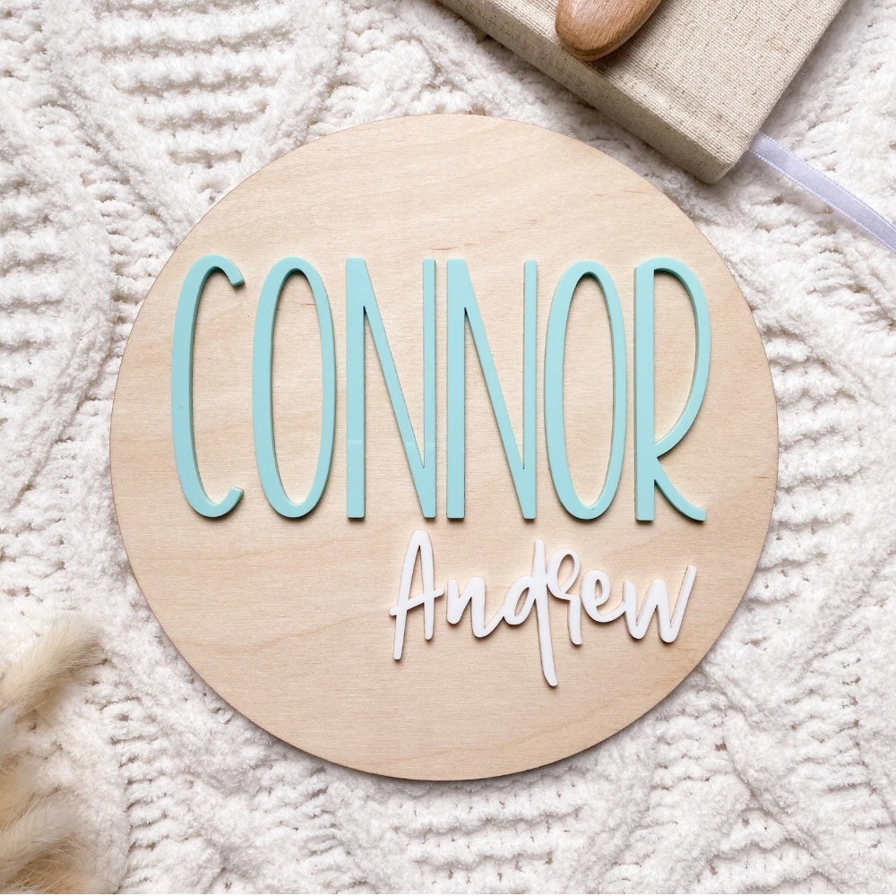 Baby Nursery Decor - Targa personalizzata per annuncio di nascita
