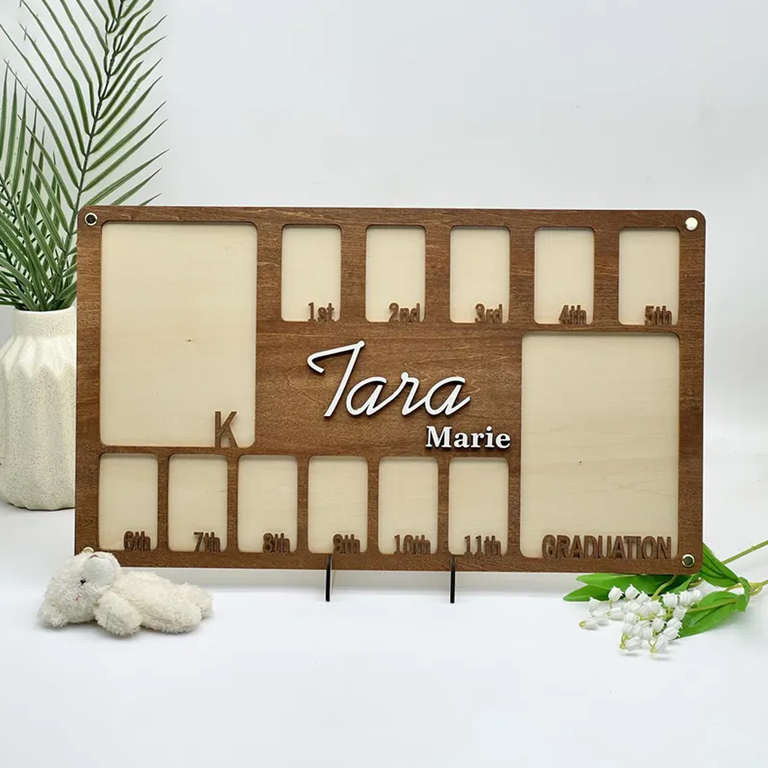 Baby Nursery Decor - Cornice Portafoto in Legno Personalizzabile, Decorazione