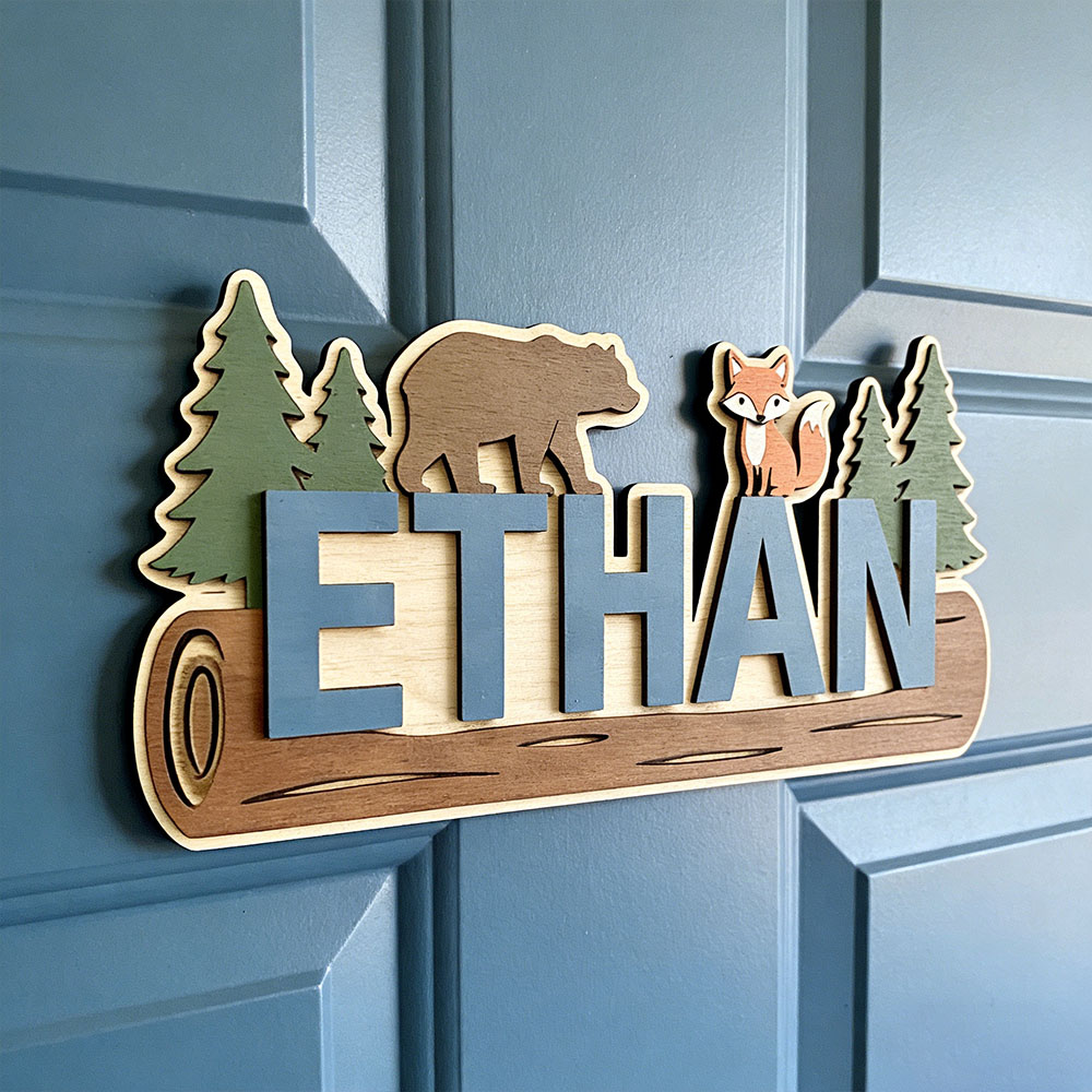 Baby Nursery Decor - Targa in Legno Personalizzata con Nome