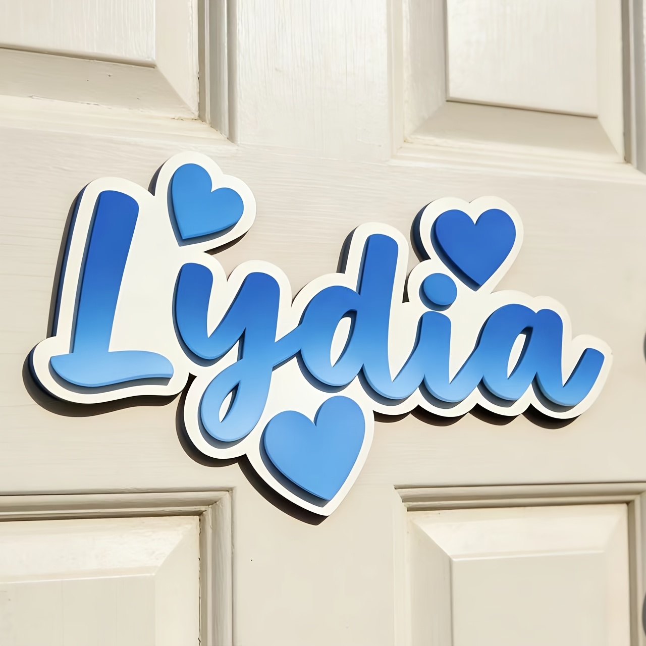 Baby Nursery Decor - Targa Personalizzata a Cuore Sfumato con