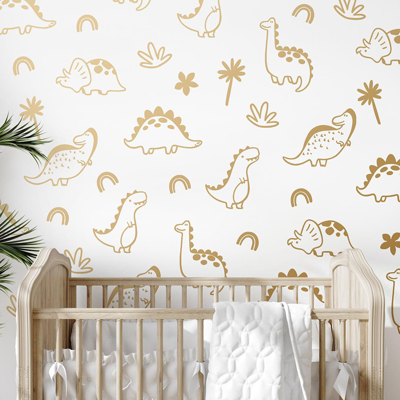 Baby Nursery Jungle - Adesivo da parete geometrico dinosauro albero