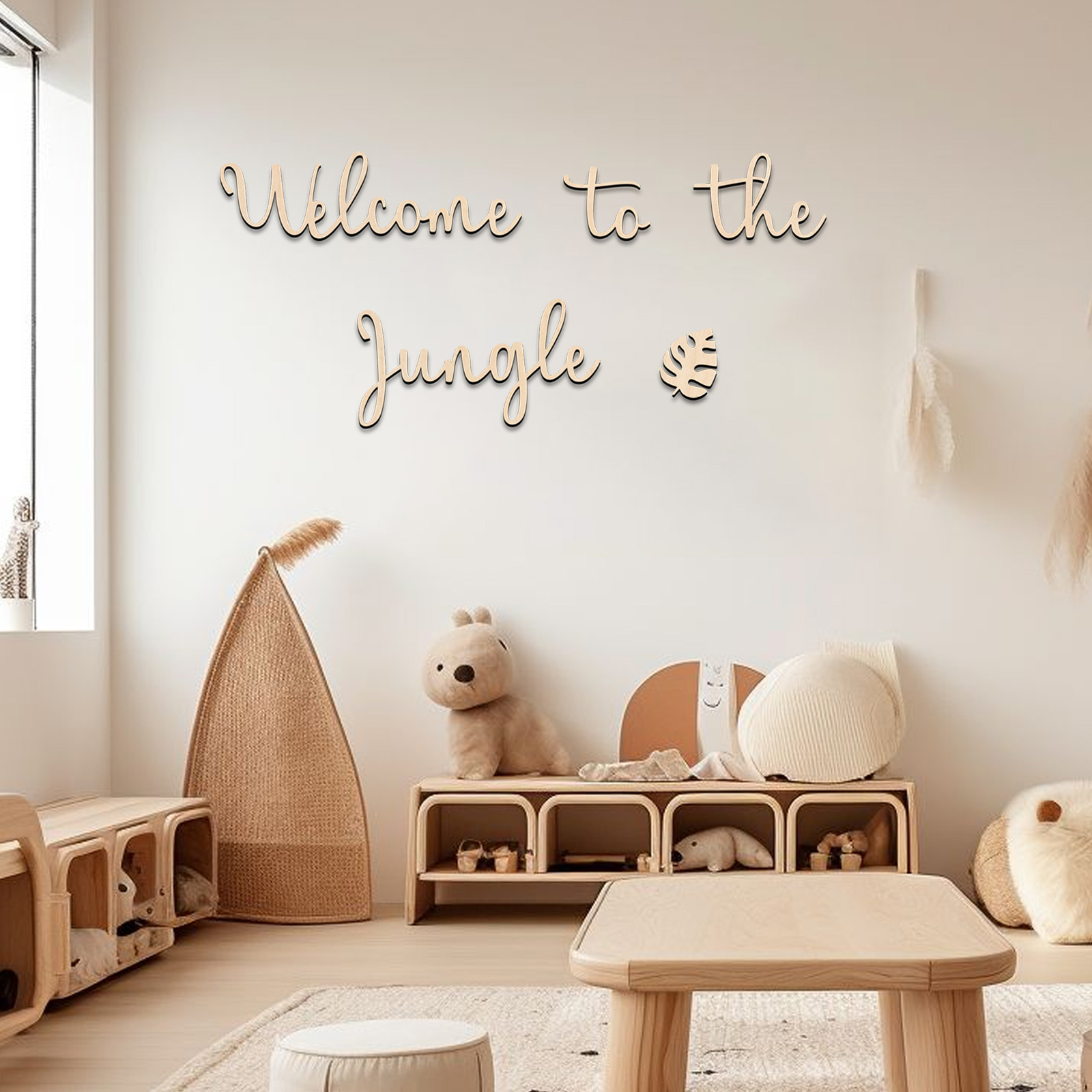 Baby Nursery Jungle - Cartello in legno di benvenuto nella