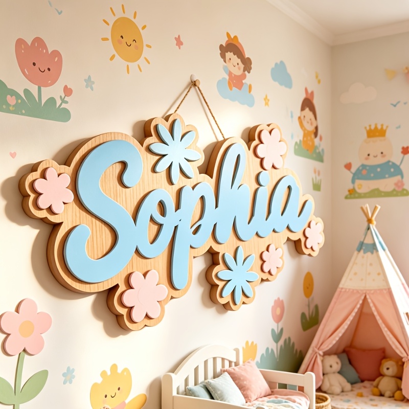 Baby Nursery Decor - Targa Personalizzata per Camera a Tema