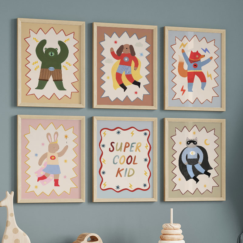 Baby Nursery Animal Pictures - Divertenti Cartoni Animati Super Cool, Quadri