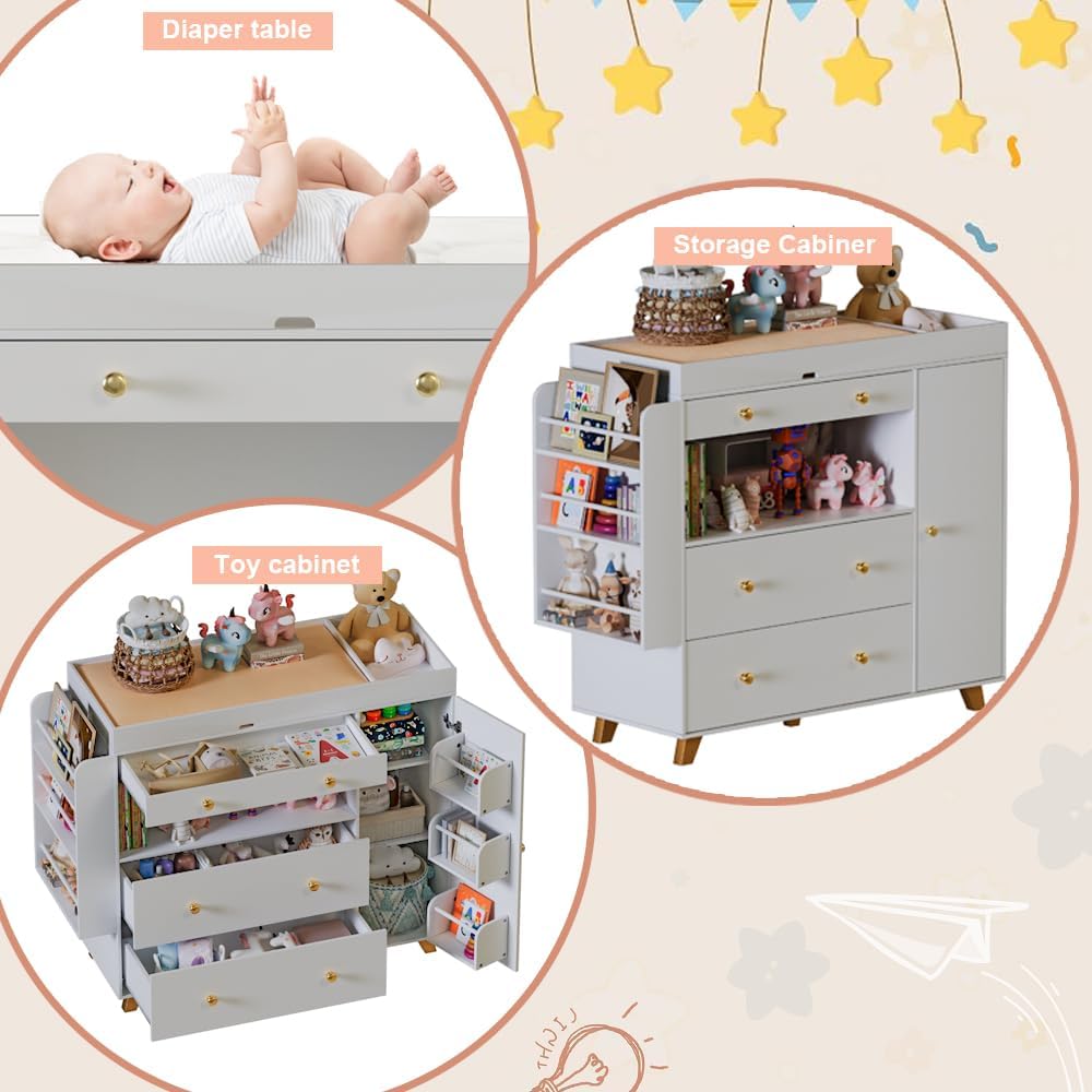 Comò per cameretta con fasciat - Baby Nursery Dresser Changing Table recensione e prezzo