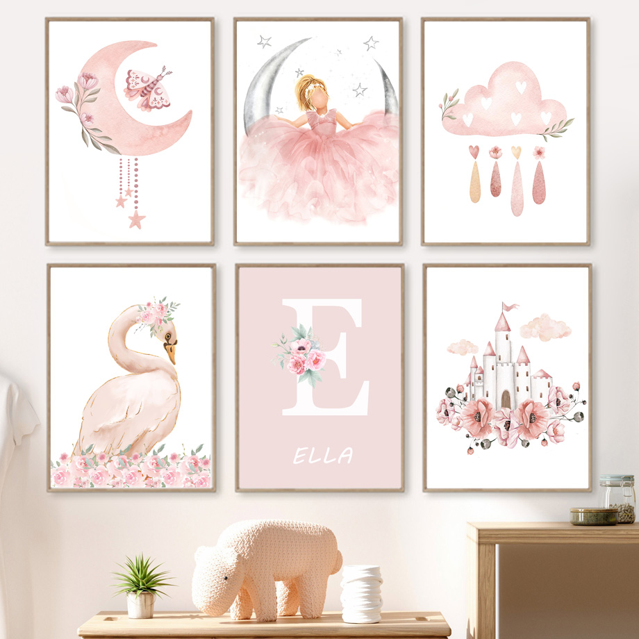 Pink Angel Girl Sun Moon Cloud - Baby Nursery Animal Pictures recensione e prezzo
