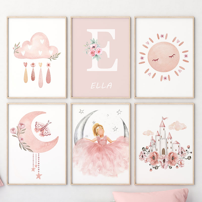 Pink Angel Girl Sun Moon Cloud - Baby Nursery Animal Pictures recensione e prezzo
