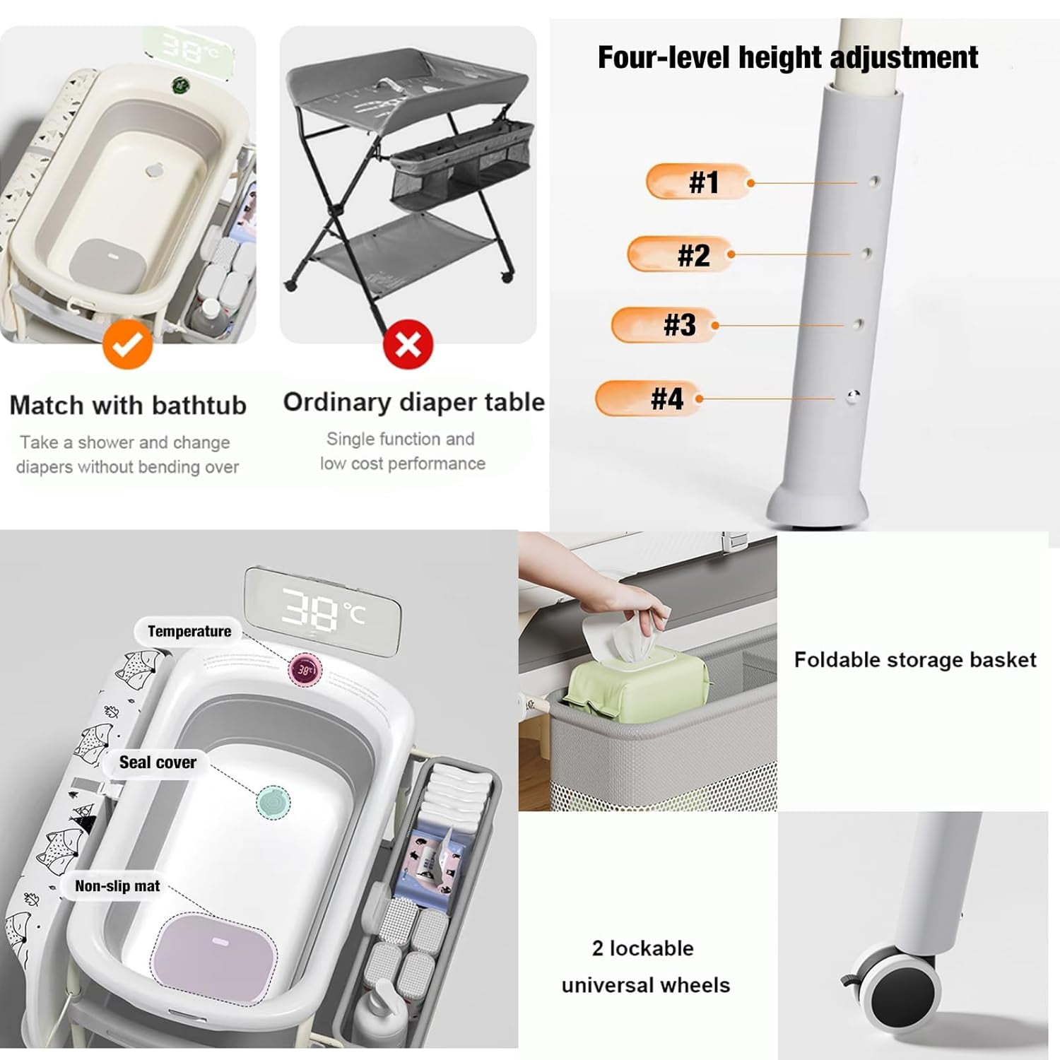 Fasciatoio per bambini 2 in 1  - Baby Nursery Dresser Changing Table recensione e prezzo