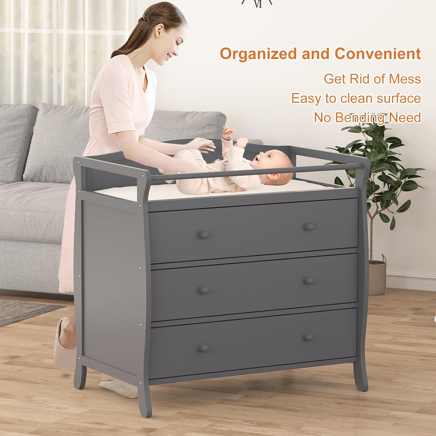 Fasciatoio per bambini a 3 cas - Baby Nursery Dresser Changing Table recensione e prezzo