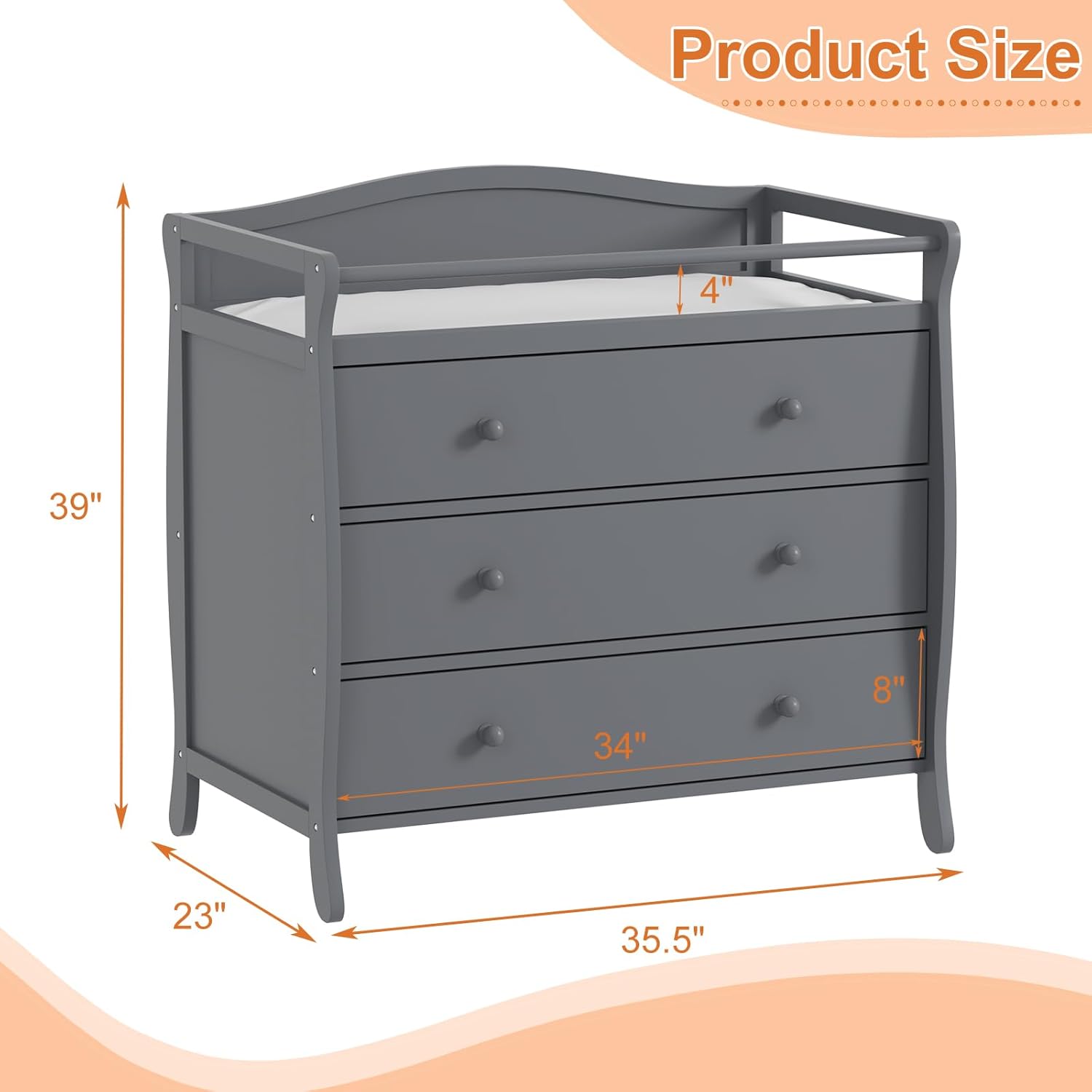 Fasciatoio per bambini a 3 cas - Baby Nursery Dresser Changing Table recensione e prezzo