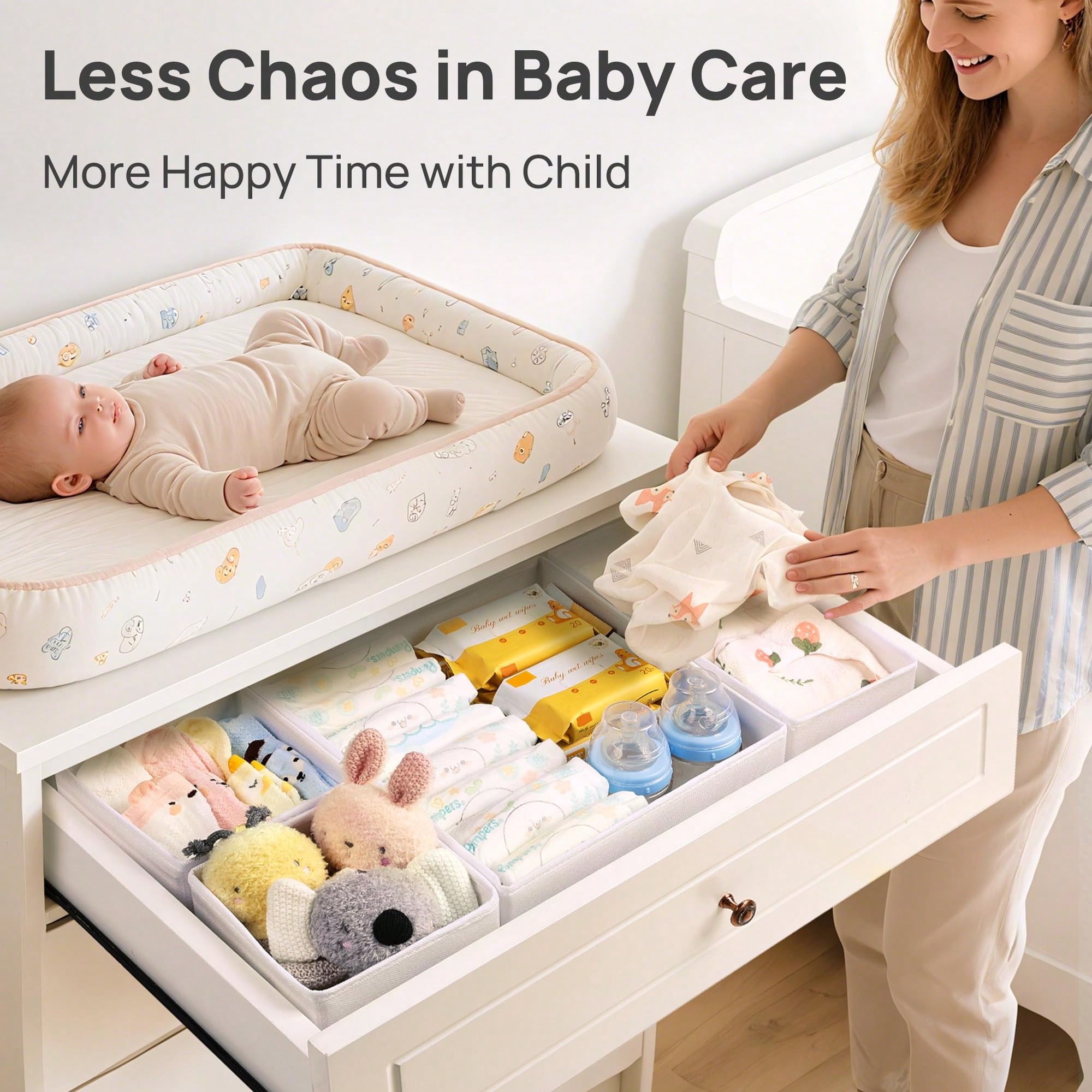 Set di 12 Contenitori Organizz - Baby Nursery Dresser Changing Table recensione e prezzo