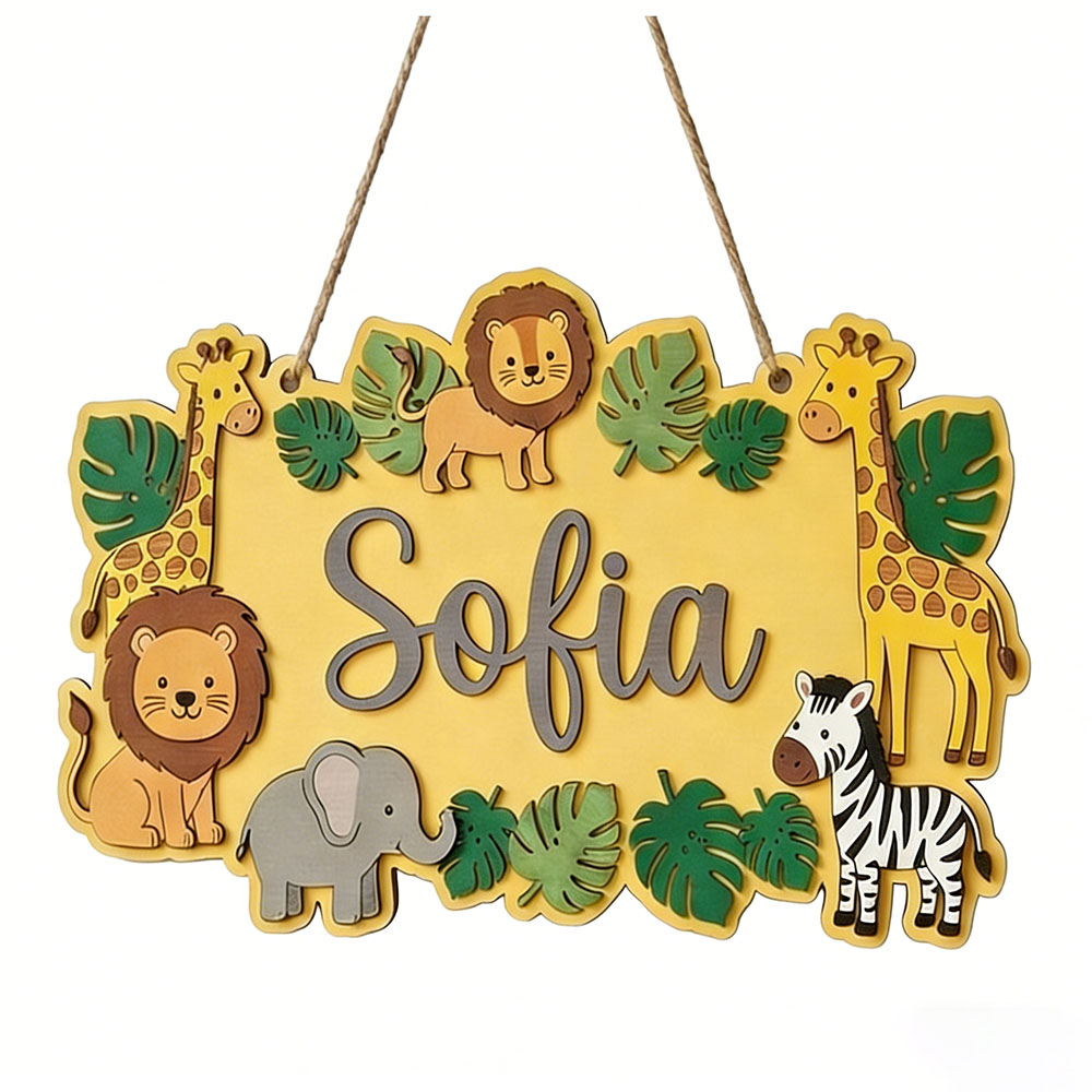 Targa Personalizzata Safari co - Baby Nursery Yellow recensione e prezzo