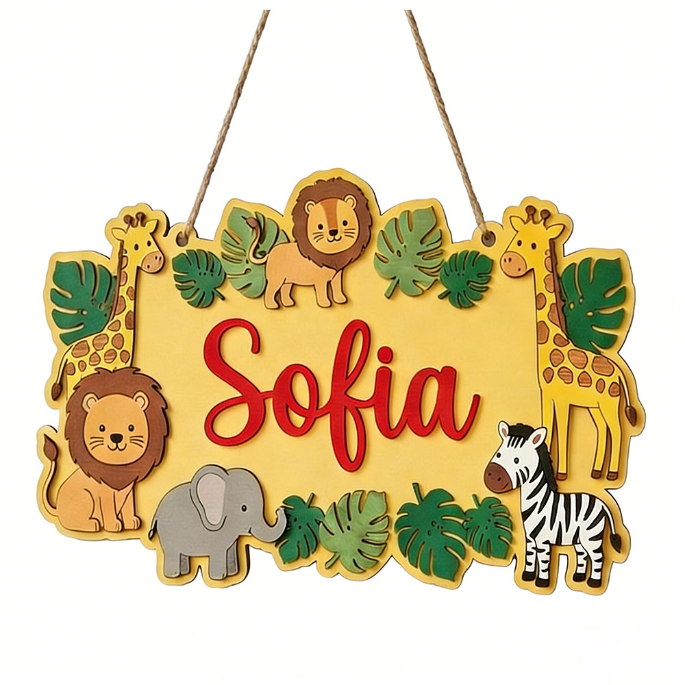 Targa Personalizzata Safari co - Baby Nursery Yellow recensione e prezzo
