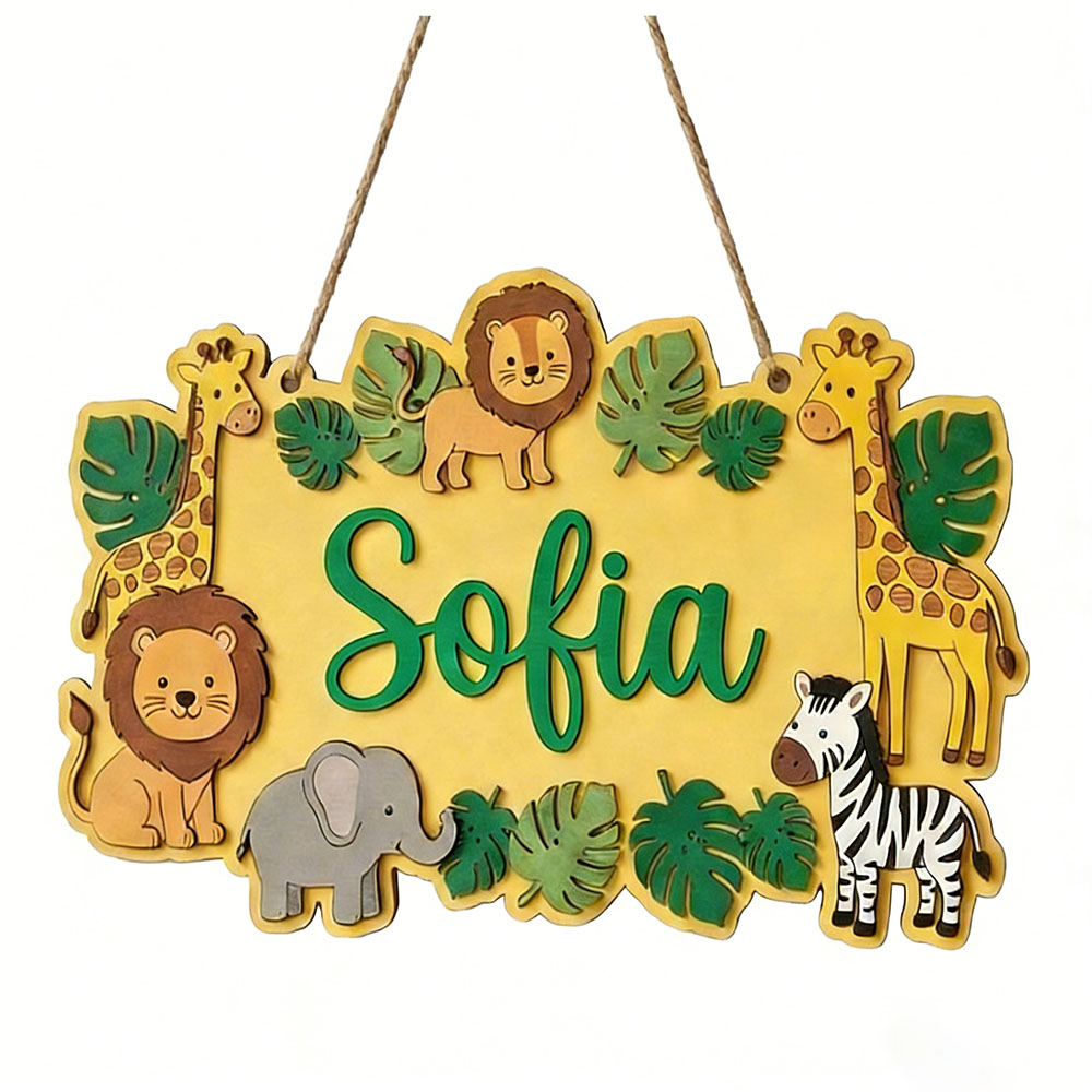 Targa Personalizzata Safari co - Baby Nursery Yellow recensione e prezzo