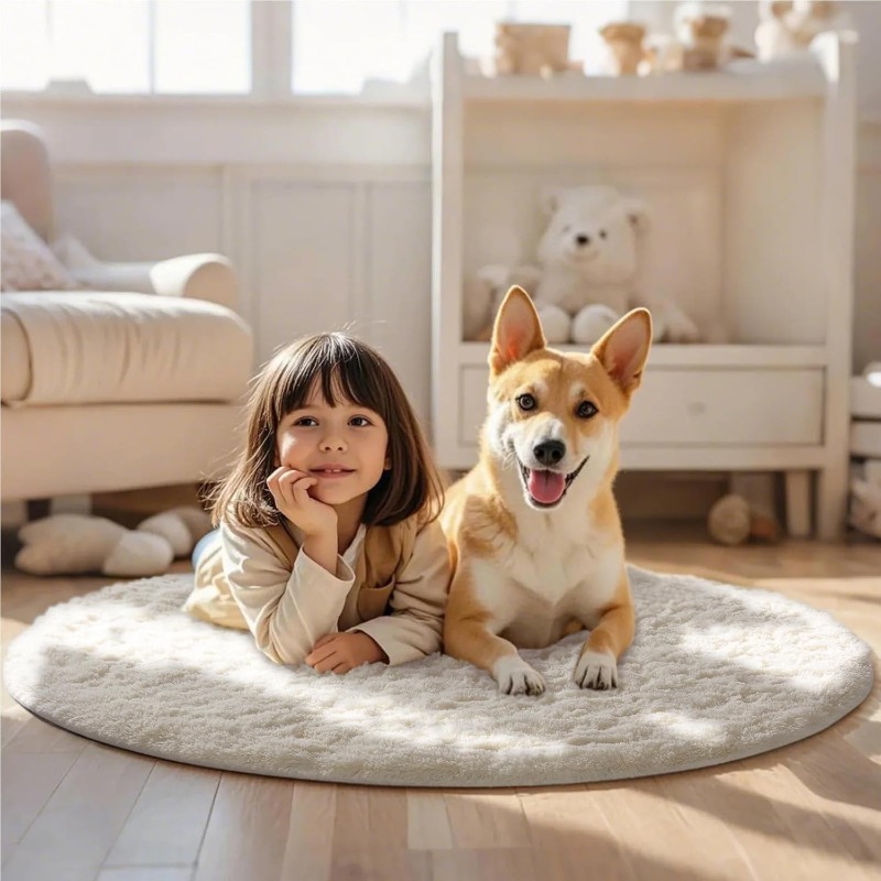 Tappeto rotondo bianco crema M - Baby Nursery Game recensione e prezzo