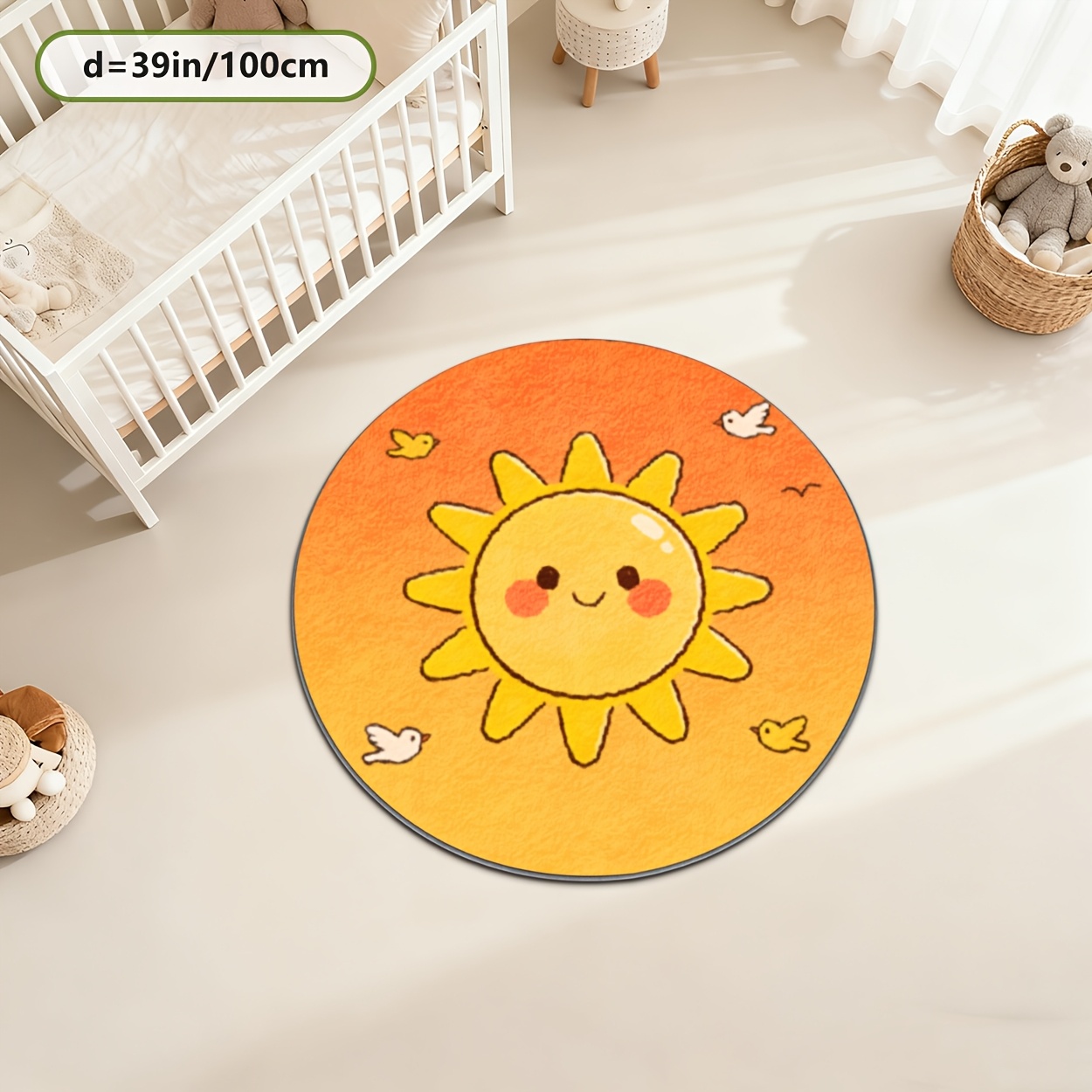 Tappeto Rotondo per Bambini Gi - Baby Nursery Yellow recensione e prezzo