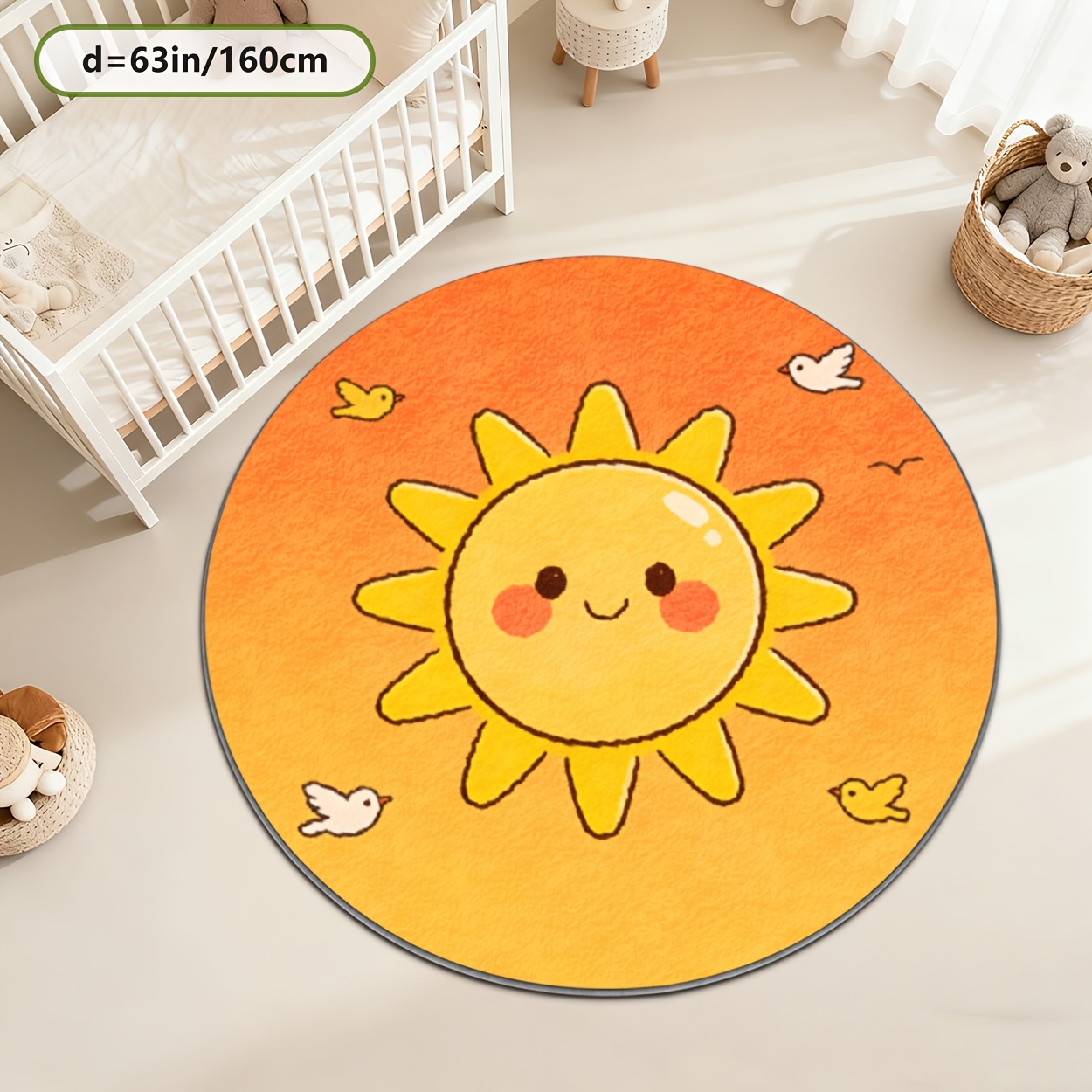 Tappeto Rotondo per Bambini Gi - Baby Nursery Yellow recensione e prezzo