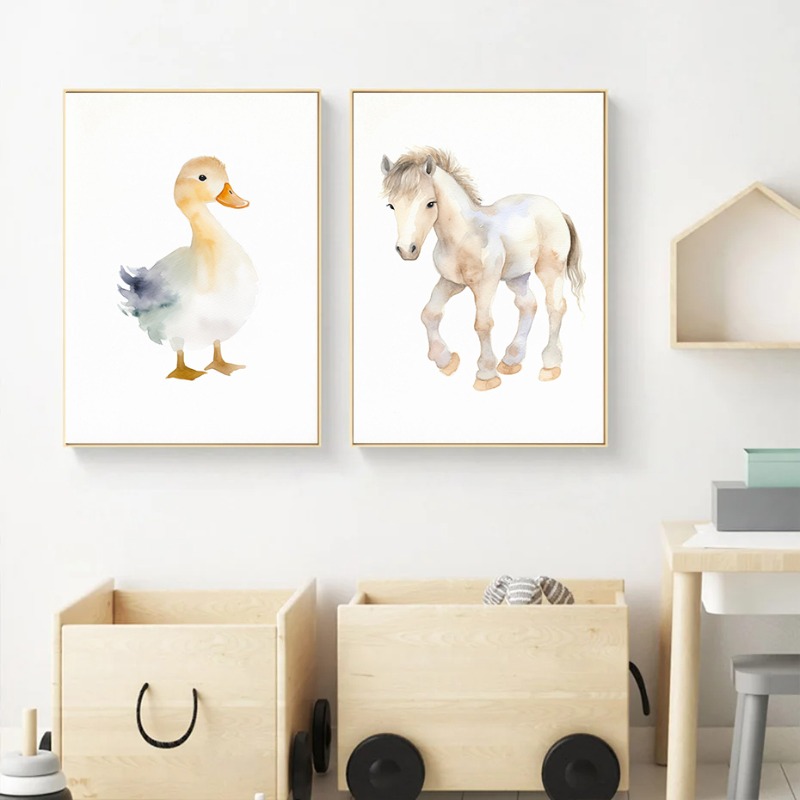 Acquerello animali da fattoria - Baby Nursery Animal Pictures recensione e prezzo