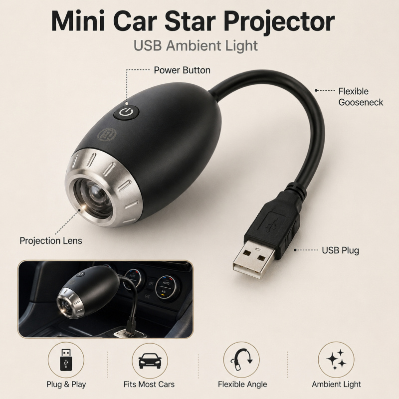 Proiettore USB per Auto con Lu - Night Light Projector Stars recensione e prezzo