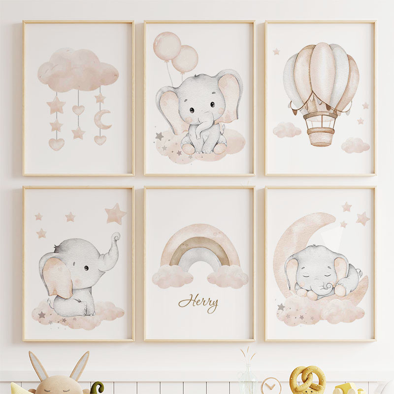 Simpatico elefante palloncino  - Baby Nursery Animal Pictures recensione e prezzo