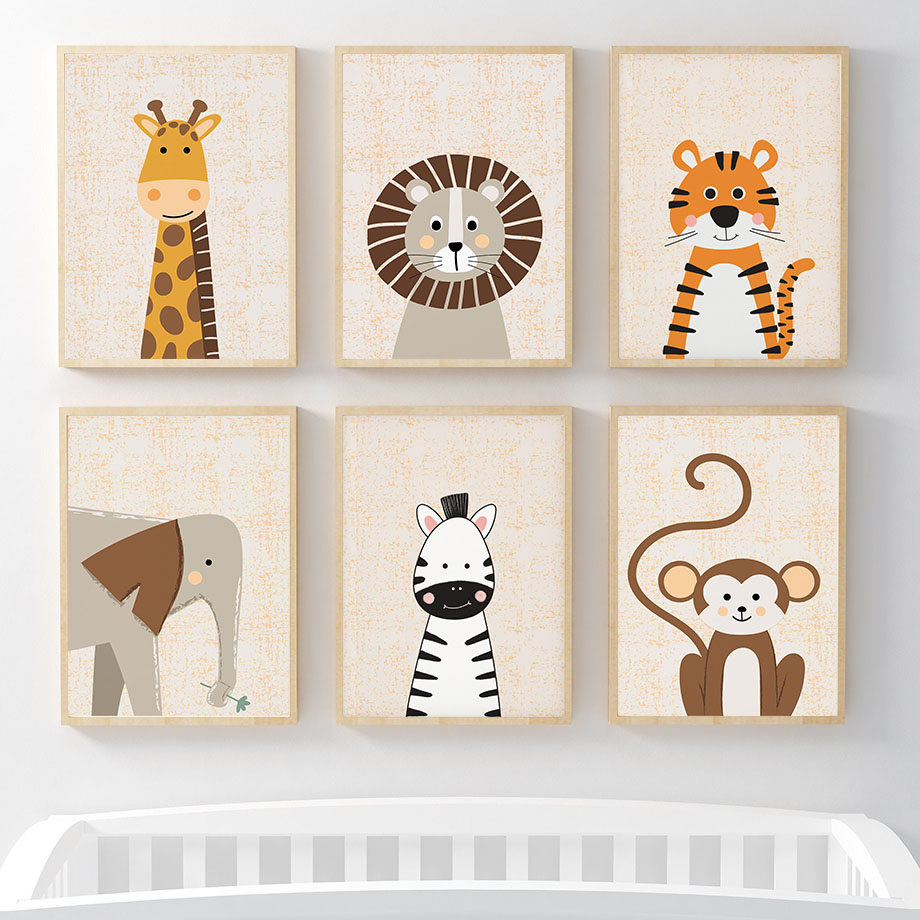 Quadri su tela con leoni, gira - Baby Nursery Animal Pictures recensione e prezzo
