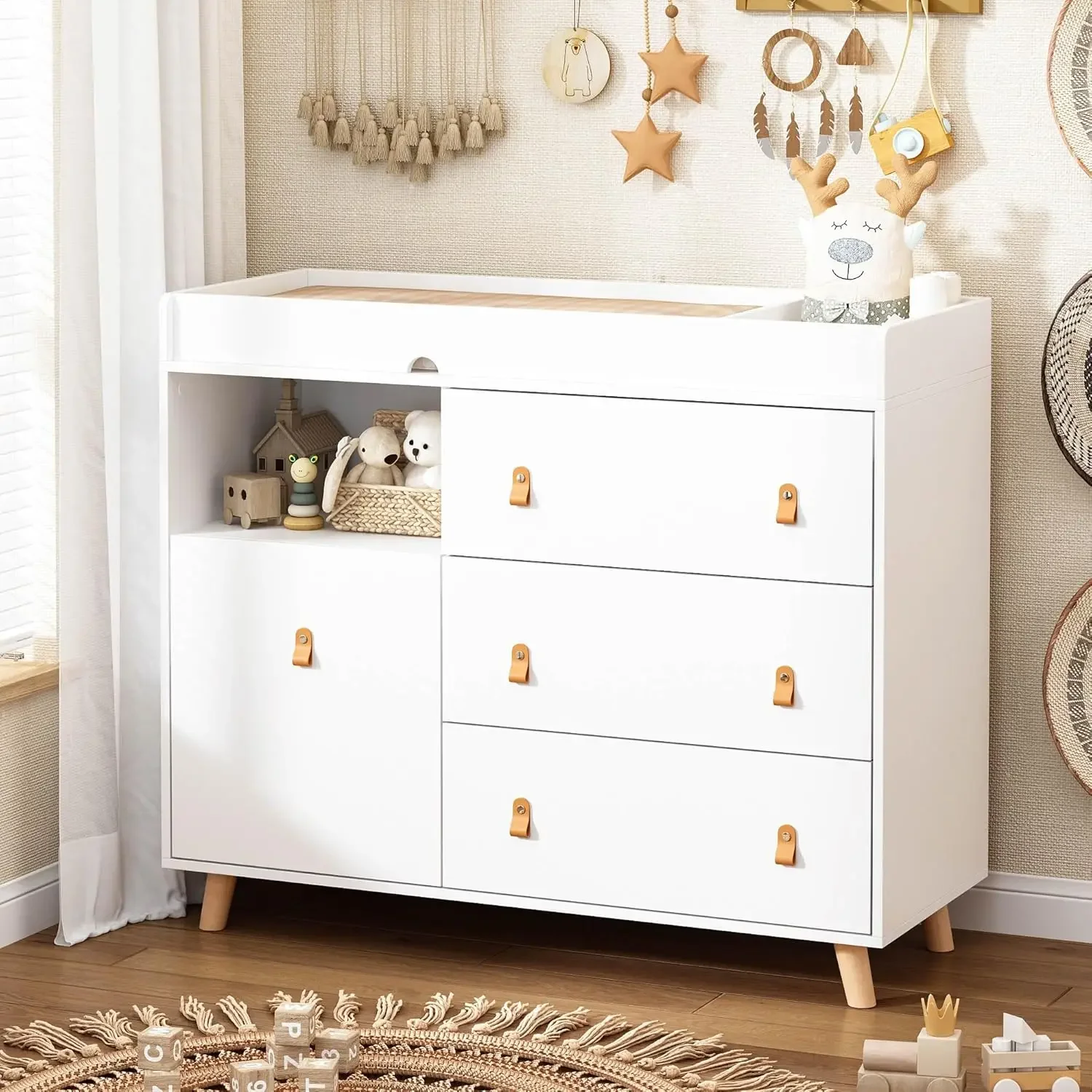 Comò per neonati con fasciatoi - Baby Nursery Dresser Changing Table recensione e prezzo
