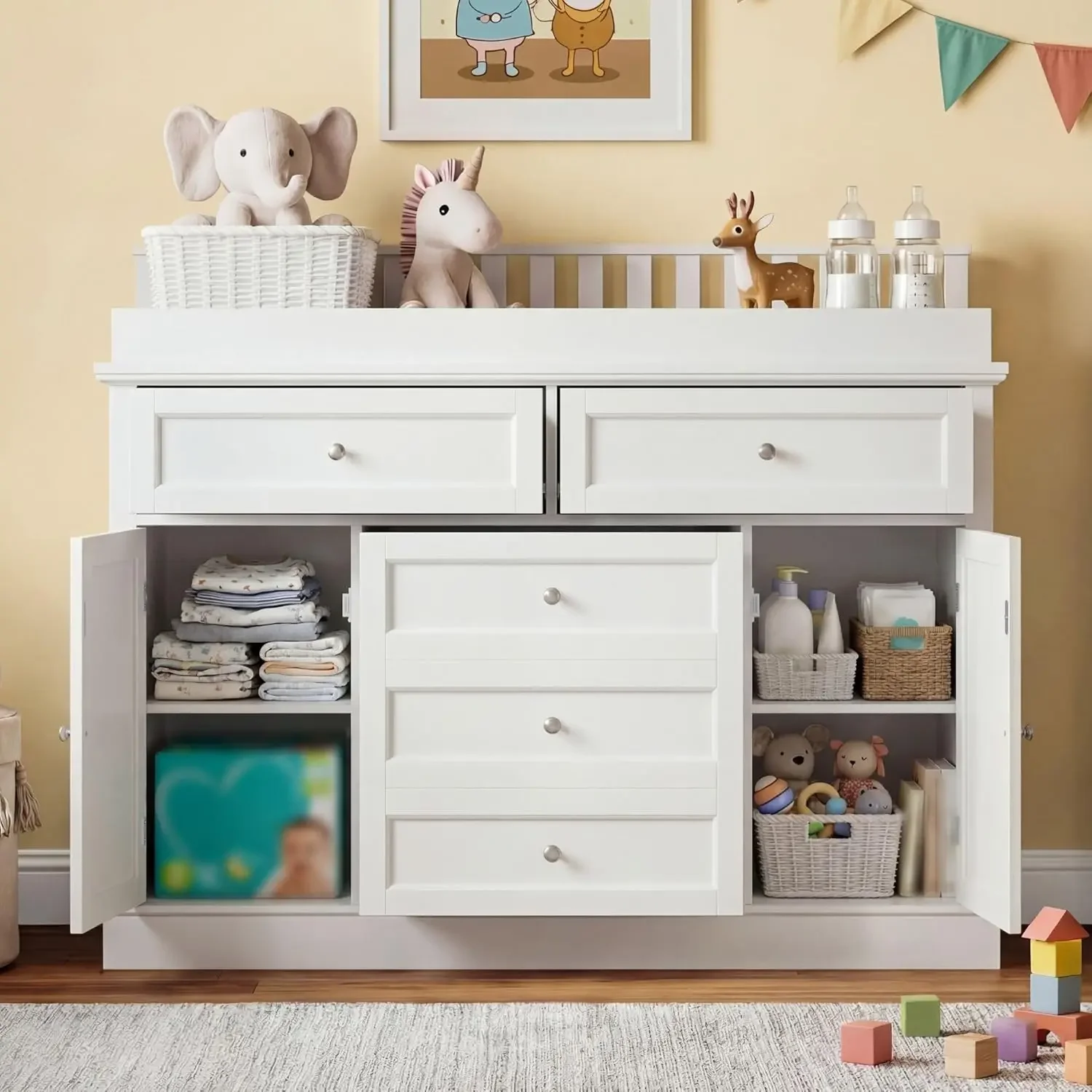 Comò per neonati 46 con fascia - Baby Nursery Dresser Changing Table recensione e prezzo