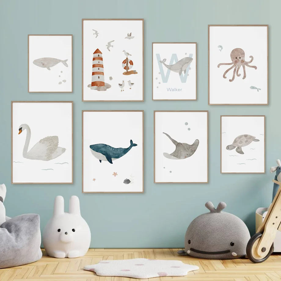 Nome personalizzato Balena Pol - Baby Nursery Animal Pictures recensione e prezzo