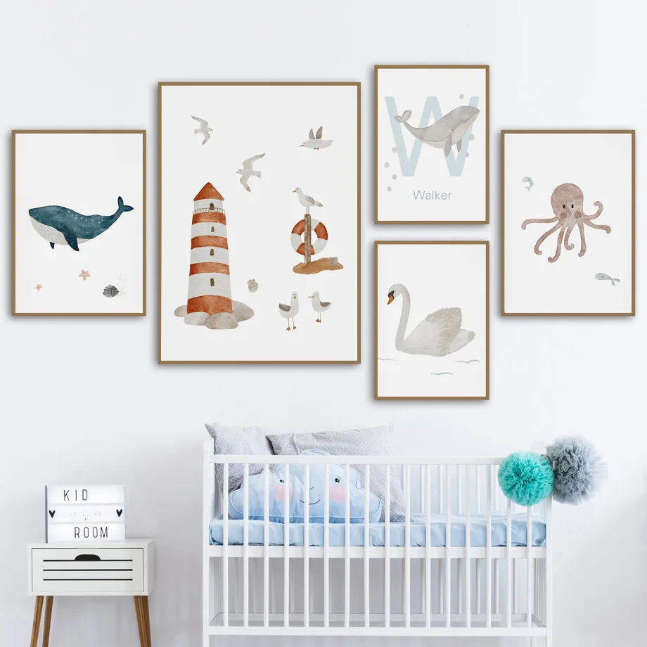 Nome personalizzato Balena Pol - Baby Nursery Animal Pictures recensione e prezzo