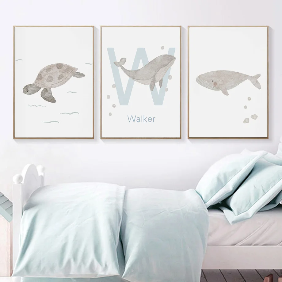 Nome personalizzato Balena Pol - Baby Nursery Animal Pictures recensione e prezzo
