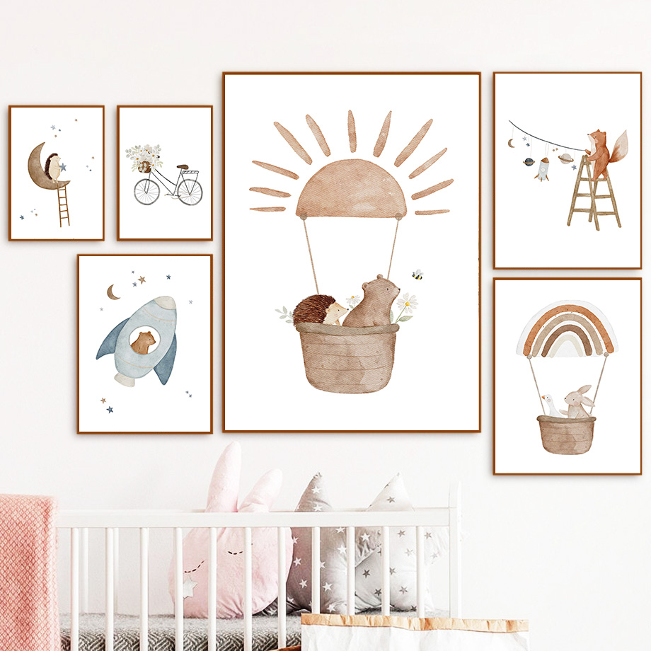 Cartoon Animals Nursery Wall A - Baby Nursery Animal Pictures recensione e prezzo